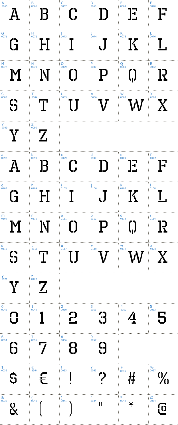 Schriftzeichen Octin Prison Free Font