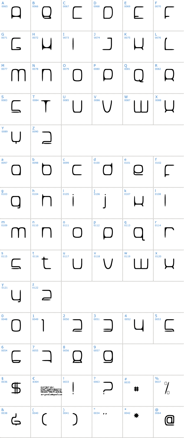 Schriftzeichen Snorg_002 Font