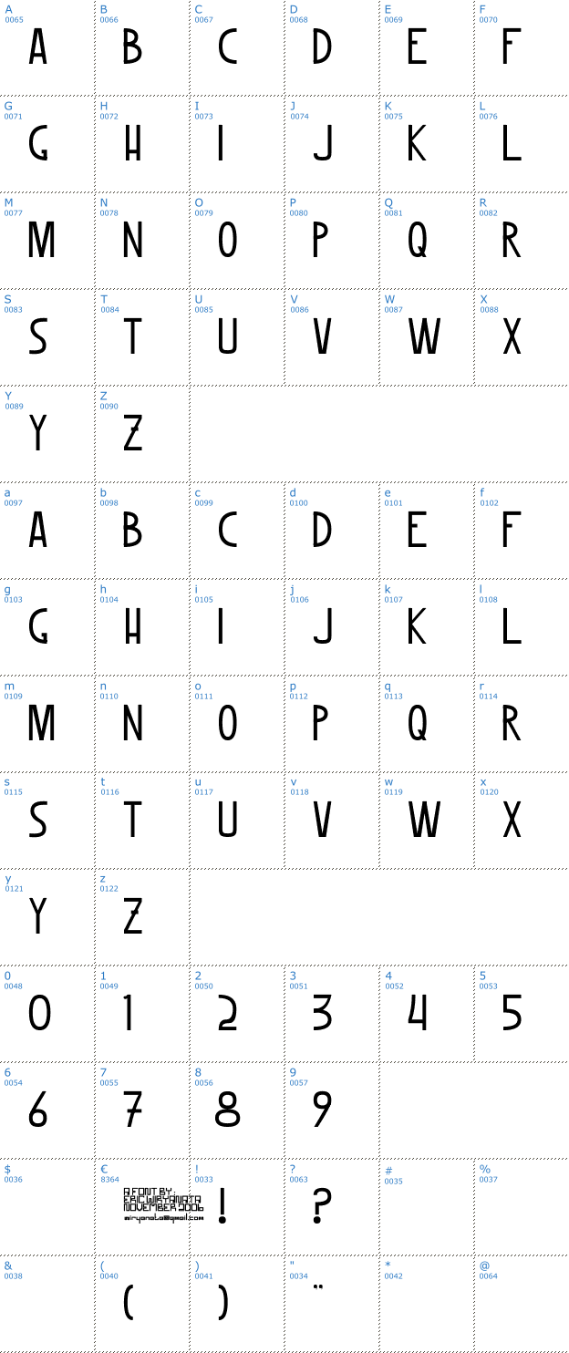 Schriftzeichen Woomble Font