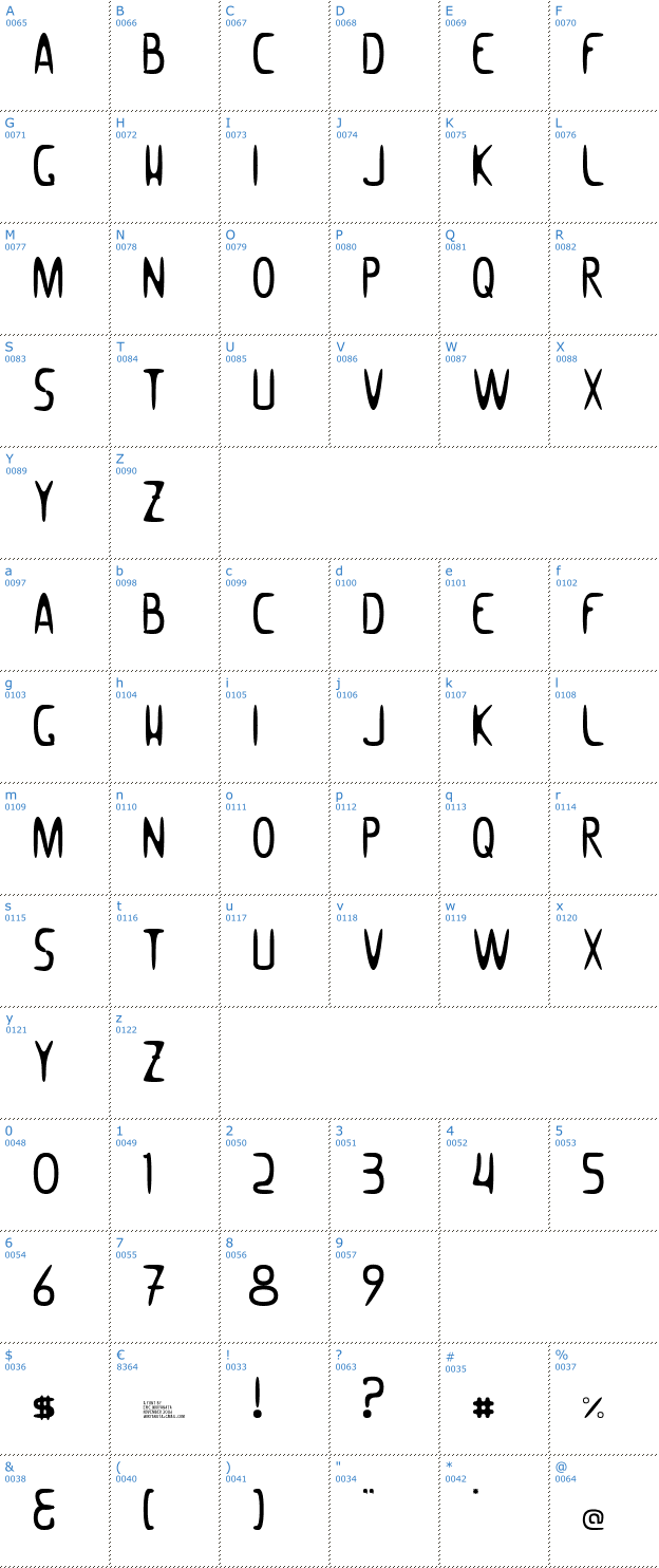 Schriftzeichen Woomble 002 Font