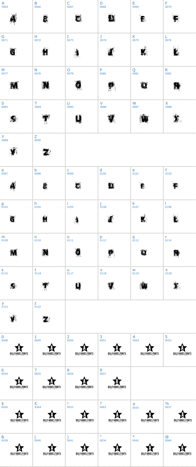 Schriftzeichen Black Oak Font