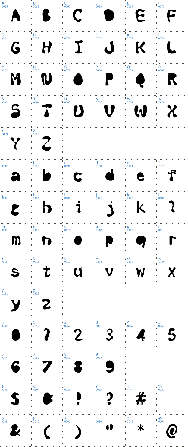 Schriftzeichen Black ink Font