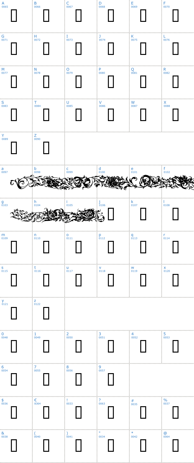 Schriftzeichen Flower Ornaments Font