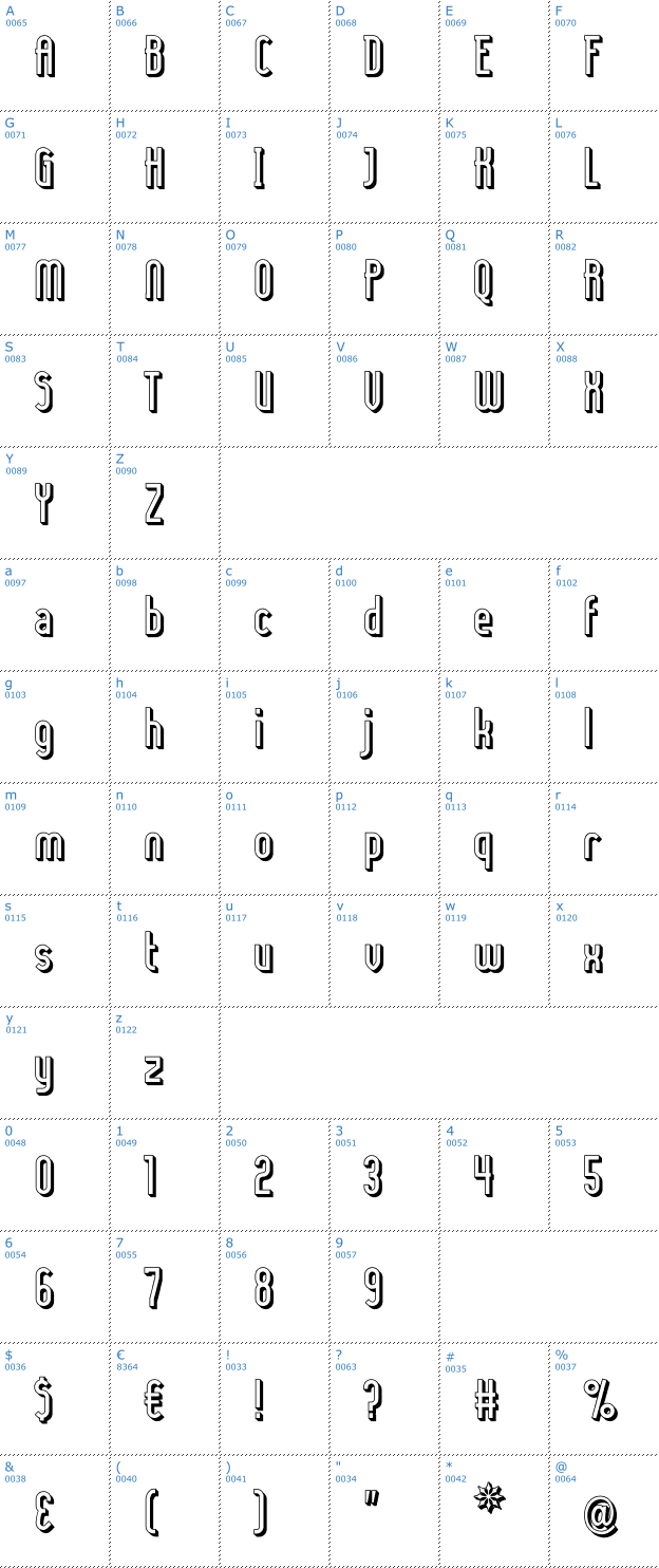 Schriftzeichen Lady Ice 3D Font
