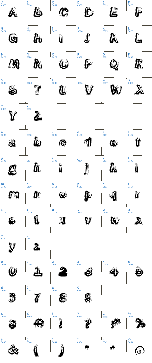 Schriftzeichen Smoke Shadow Contour Font