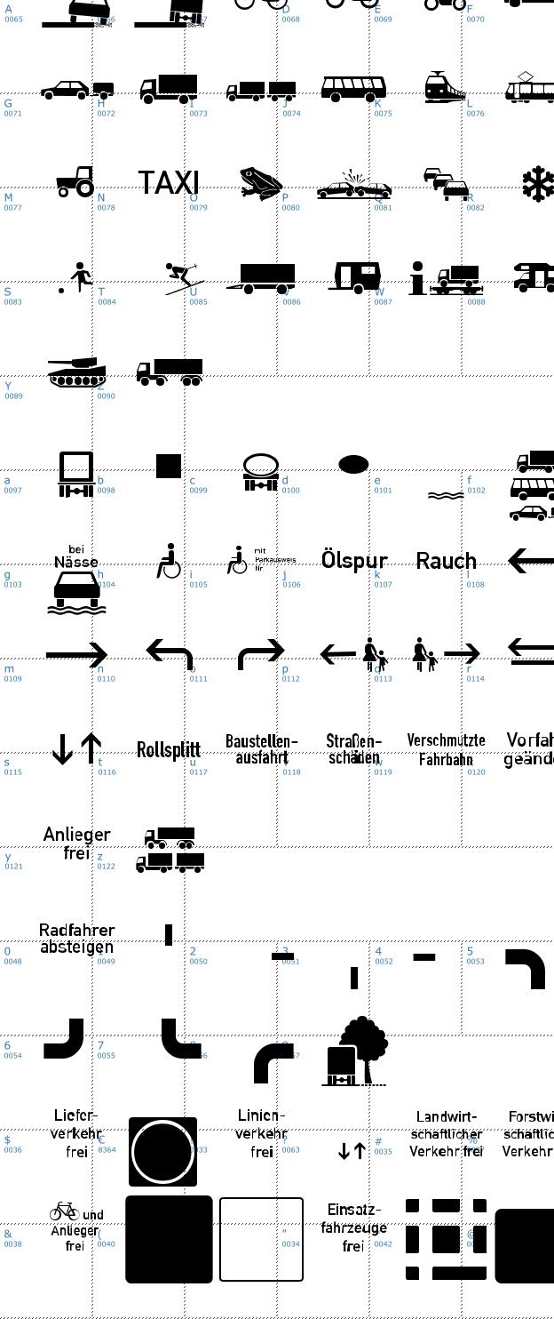 Schriftzeichen Zeichen Vierhundert Font