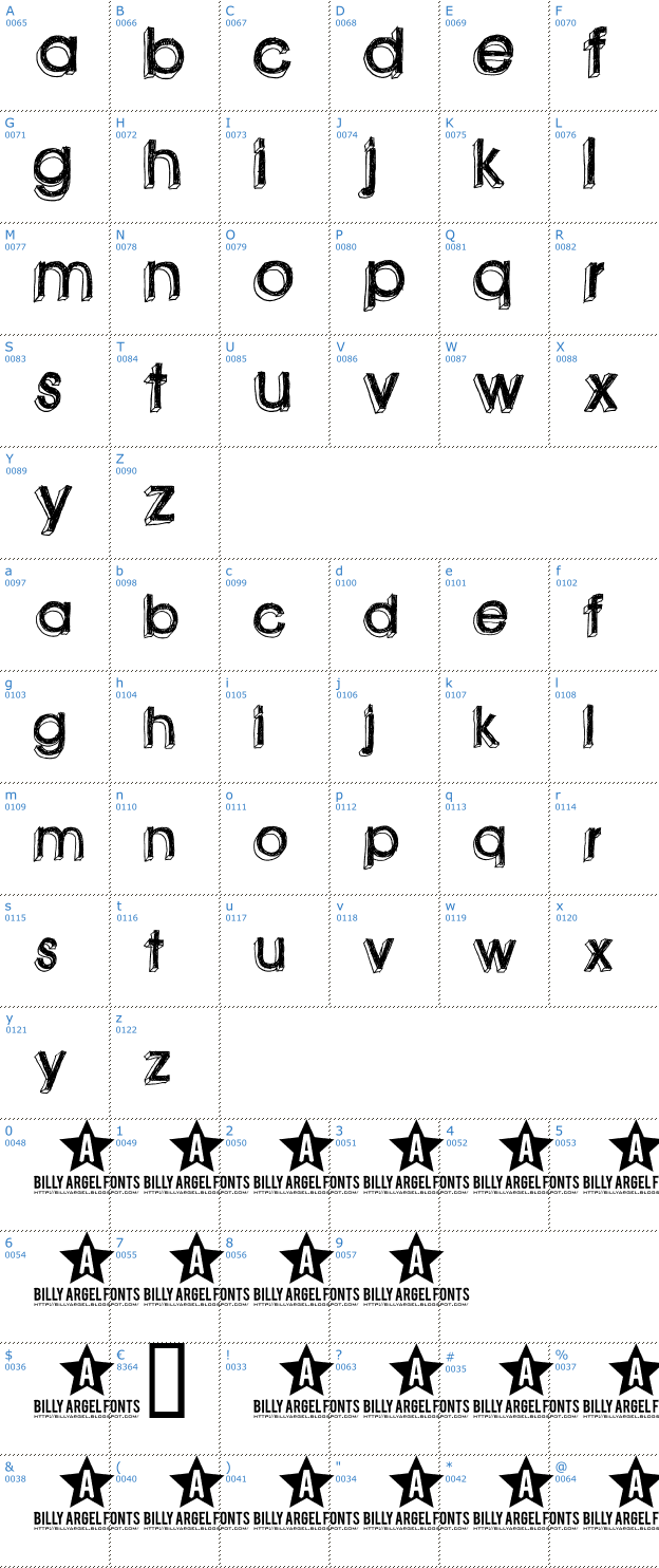 Schriftzeichen Green Piloww Font
