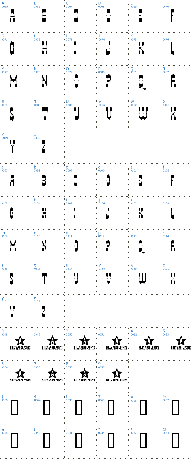 Schriftzeichen Hyerba Font
