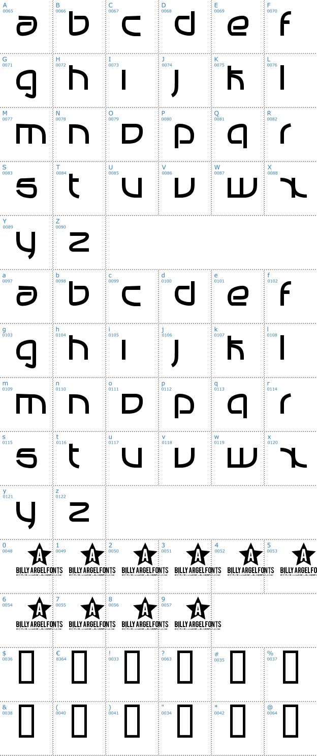 Schriftzeichen Manabu Font