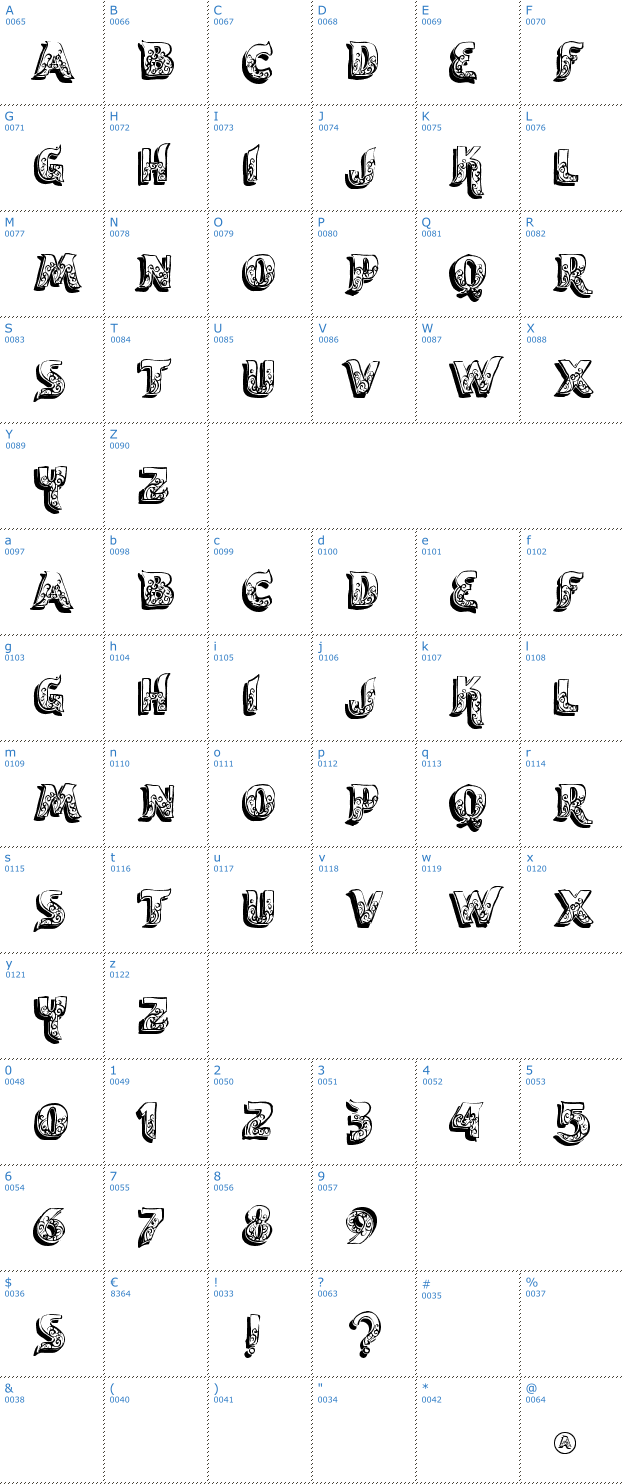 Schriftzeichen VTKS Encantar Font
