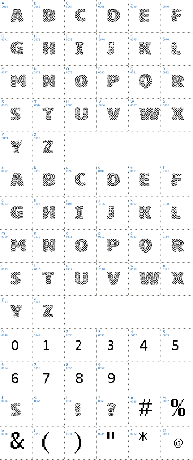 Schriftzeichen VTKS Squares Font