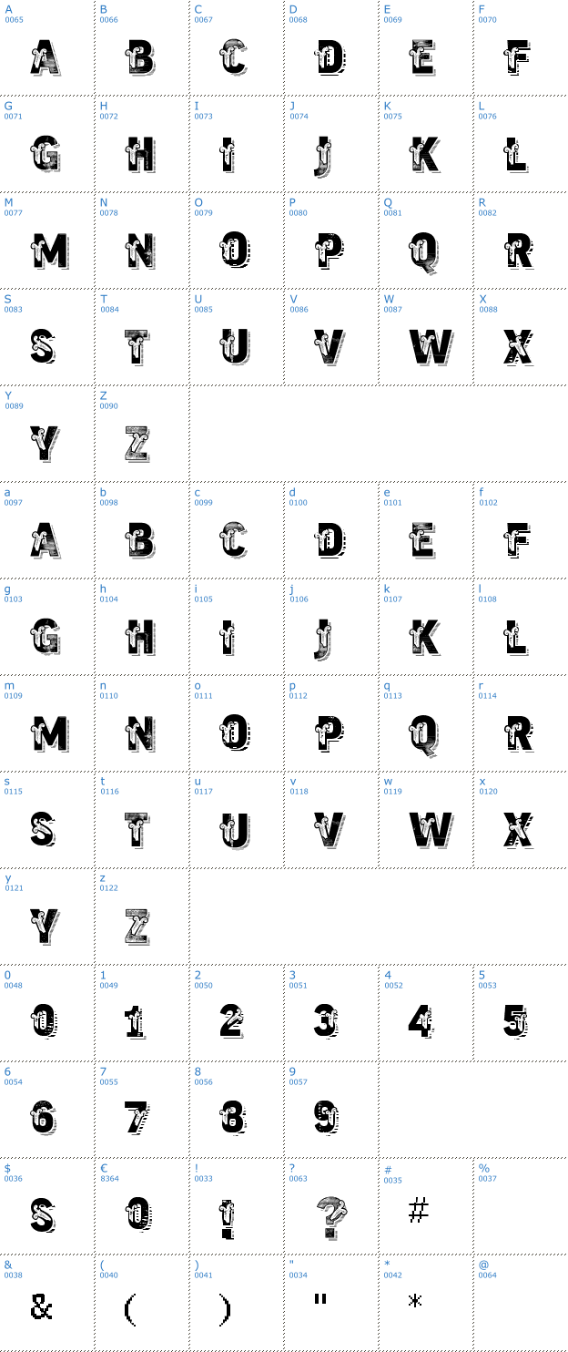 Schriftzeichen VTKS Trutagem Font