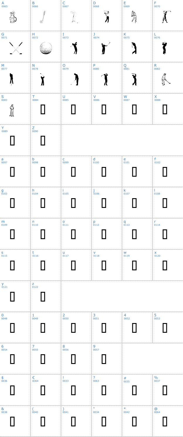 Schriftzeichen Hole in One Font