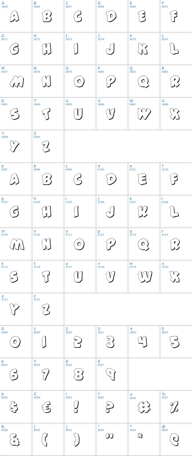 Schriftzeichen #44 Font Shadow Font