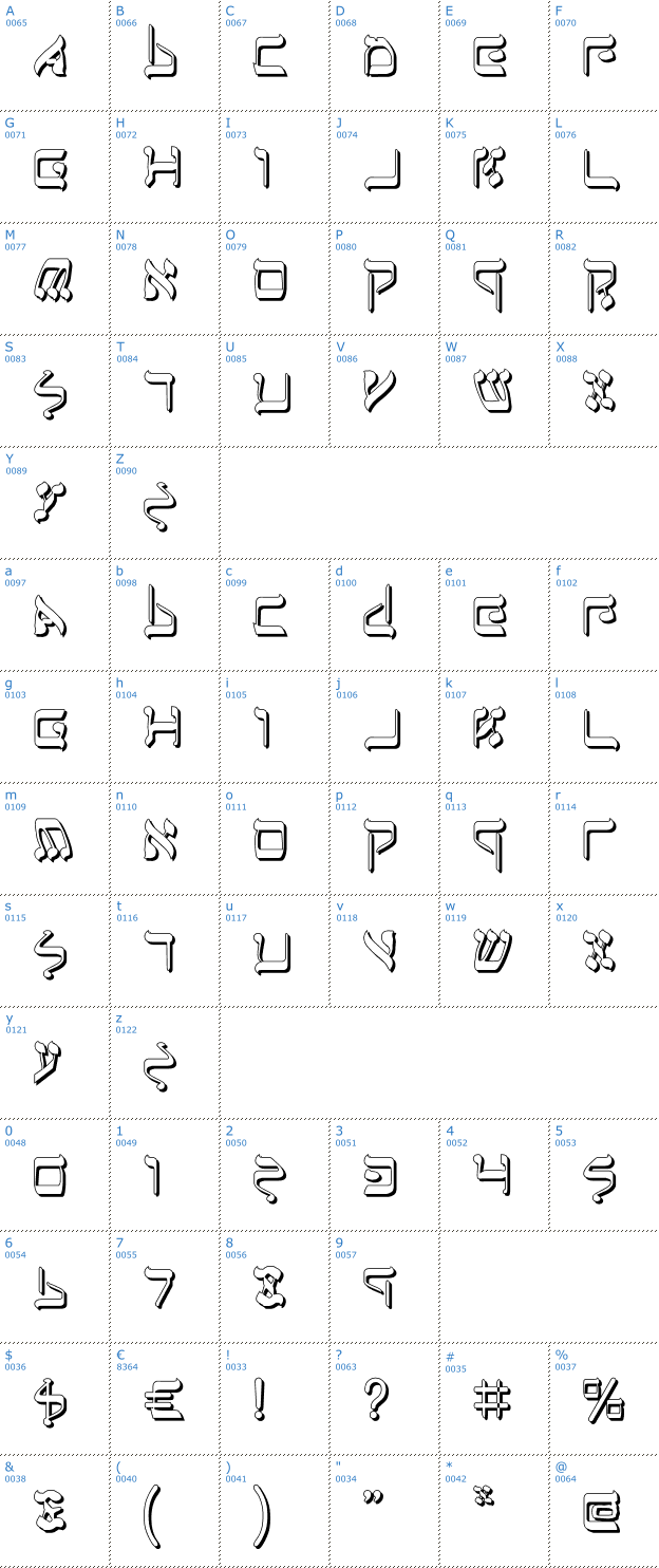 Schriftzeichen Jerusalem Shadow Font