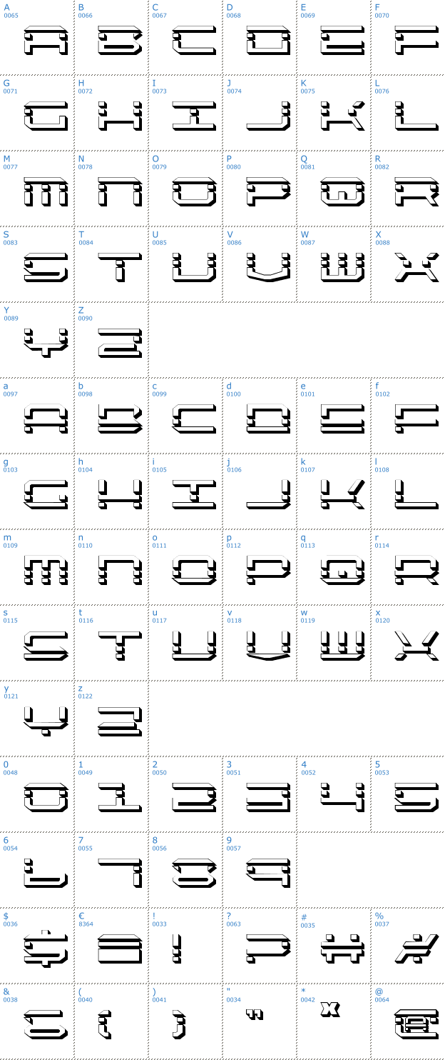 Schriftzeichen QuickQuick Shadow Font