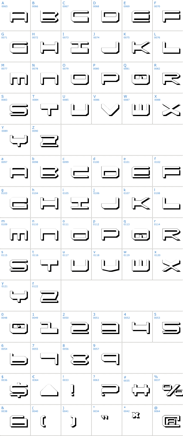 Schriftzeichen QuickGear Shadow Font