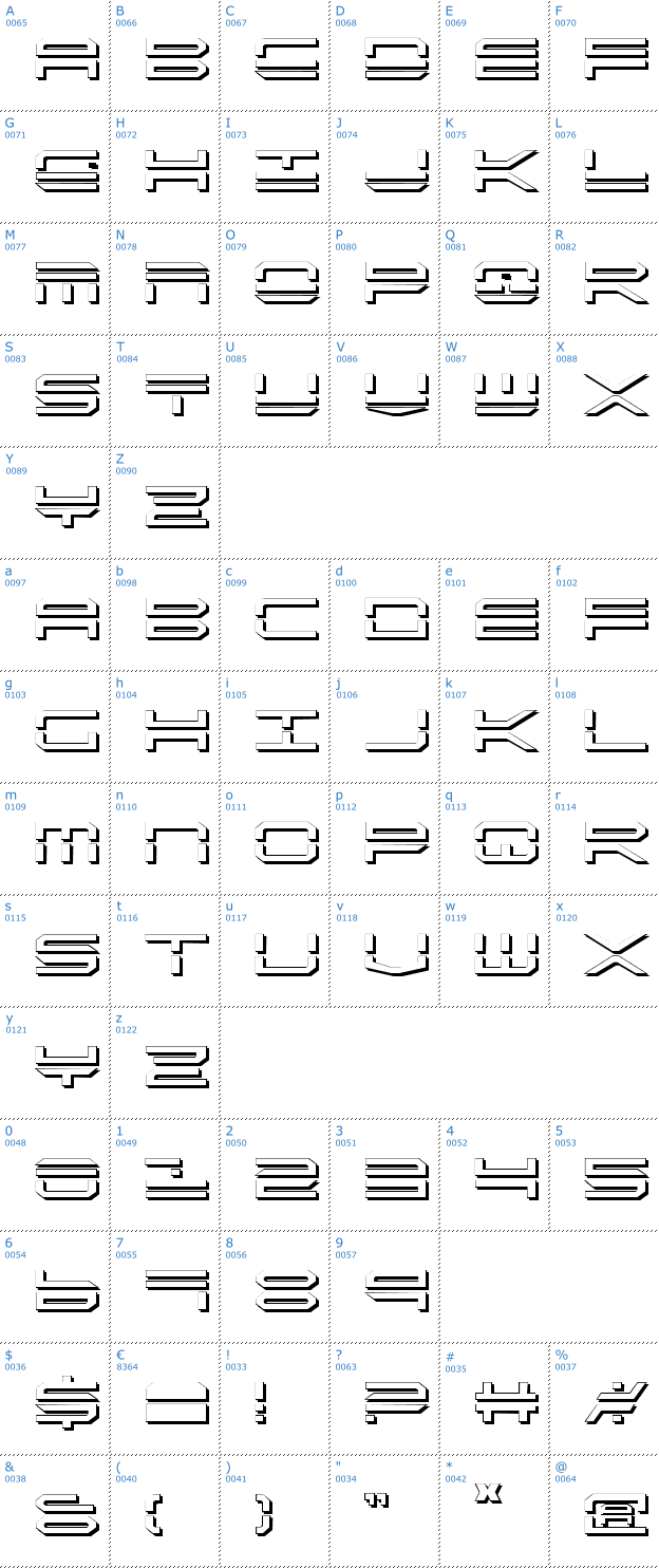 Schriftzeichen QuickStrike Shadow Font