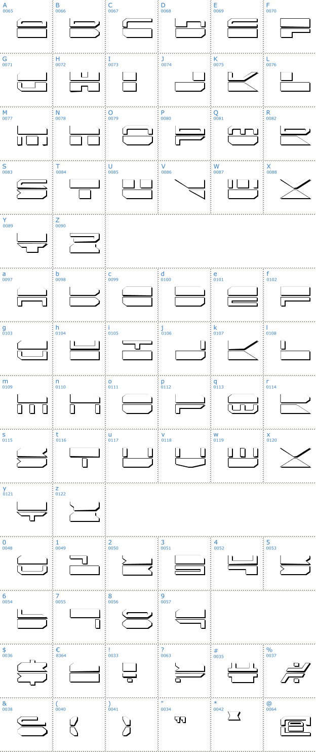 Schriftzeichen QuickMark Shadow Font