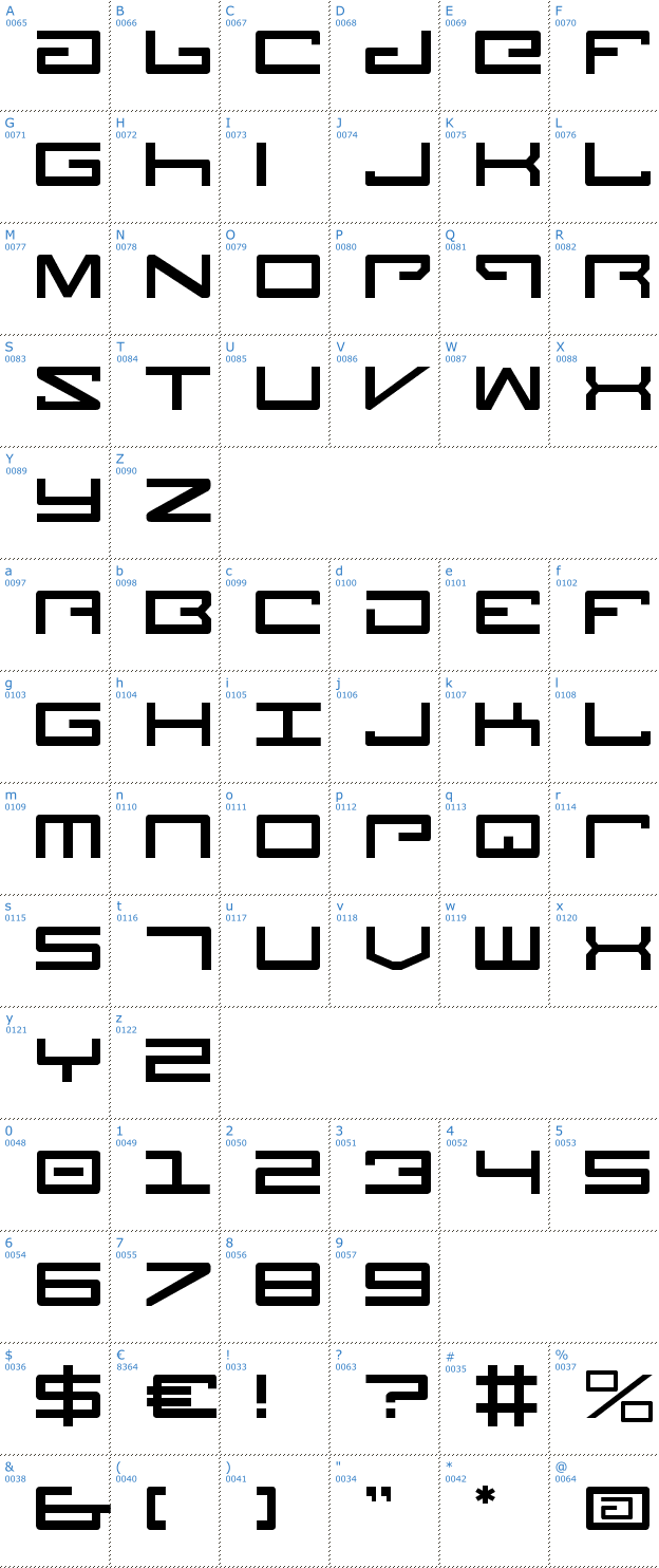 Schriftzeichen Legion Font