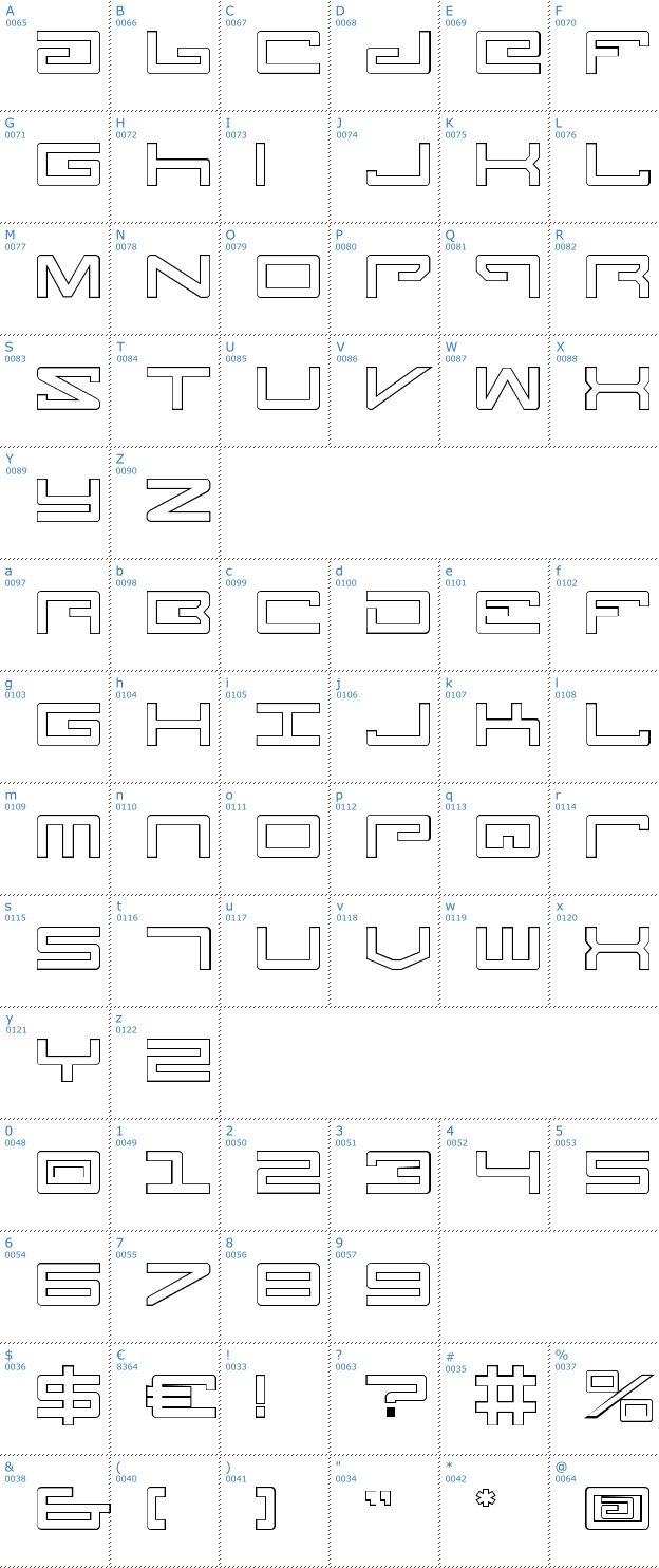 Schriftzeichen Legion Outline Font