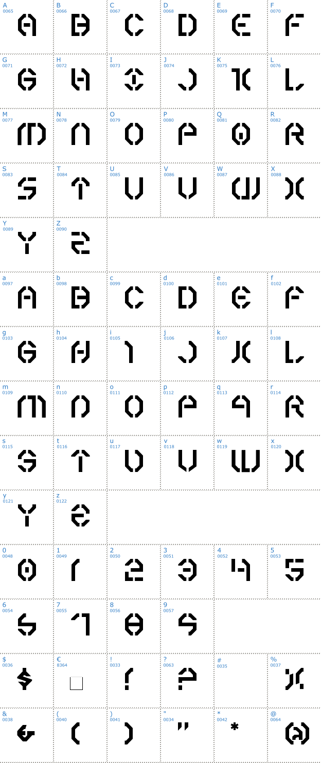 Schriftzeichen Year 3000 Font