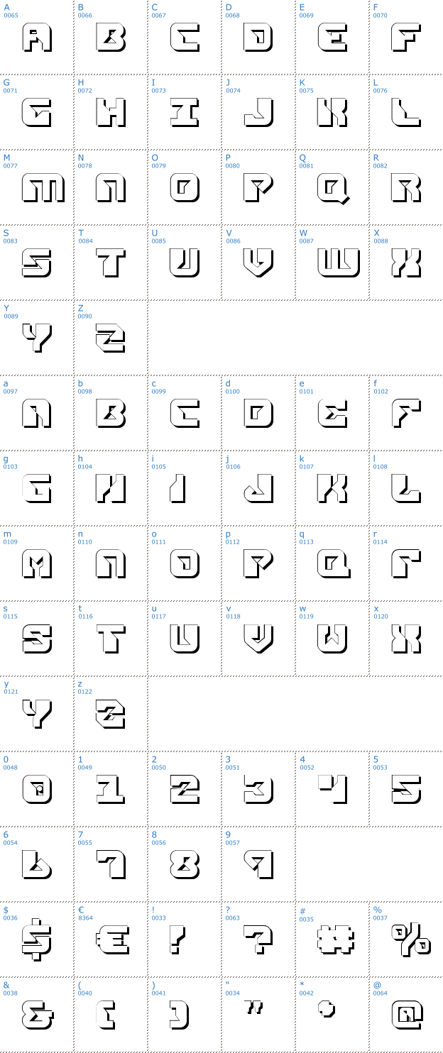 Schriftzeichen Replicant Shadow Font