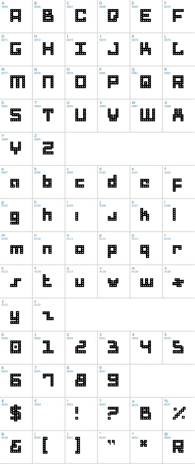 Schriftzeichen Drid Herder Bitmap Font