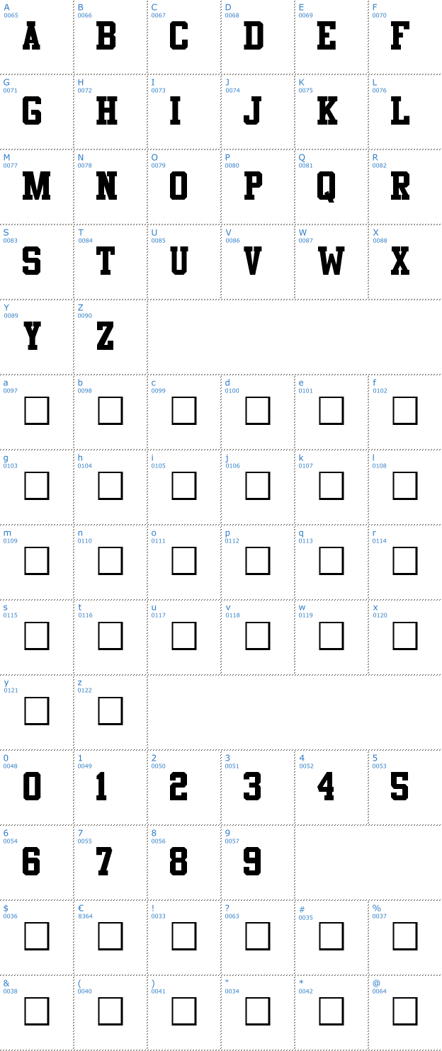 Schriftzeichen Athletic Font
