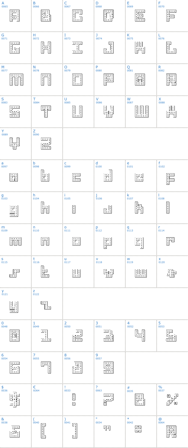 Schriftzeichen Drid Herder Outline Font