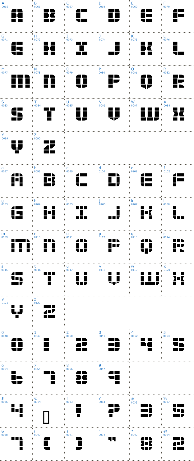 Schriftzeichen 2 Tech Font