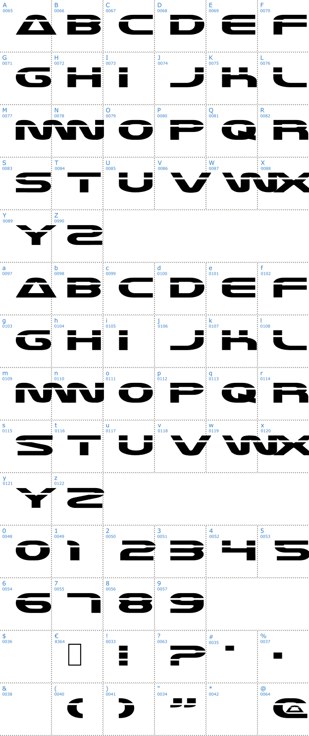 Schriftzeichen Laserian Font