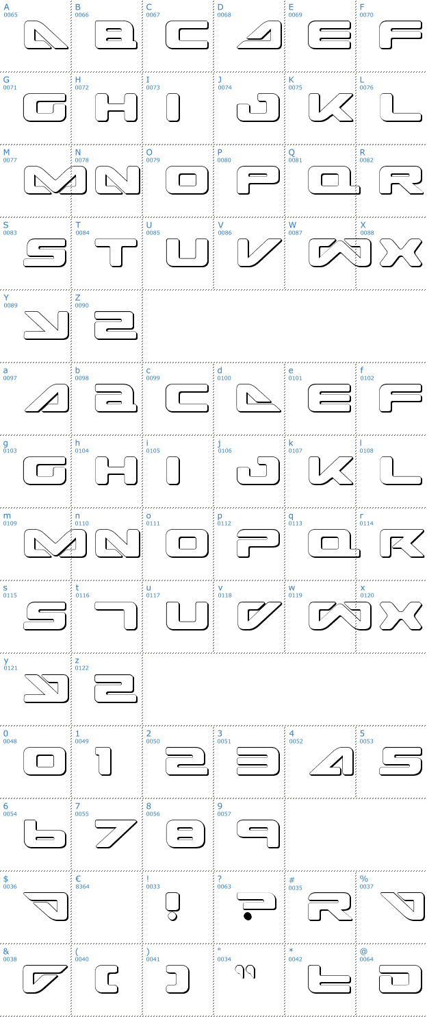 Schriftzeichen Sea Dog 2001 Shadow Font