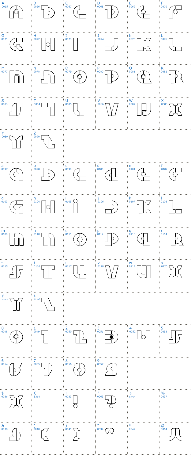 Schriftzeichen Questlok Shadow Font