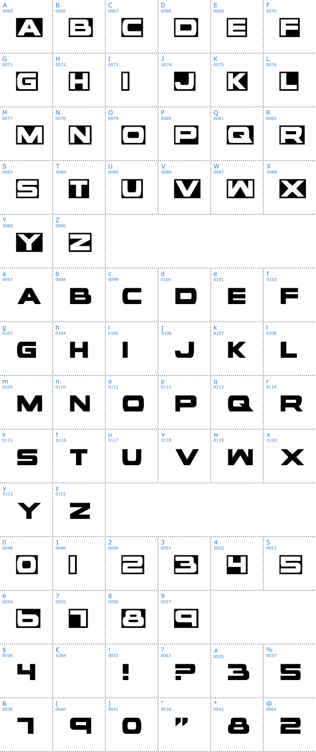 Schriftzeichen Voxbox Font