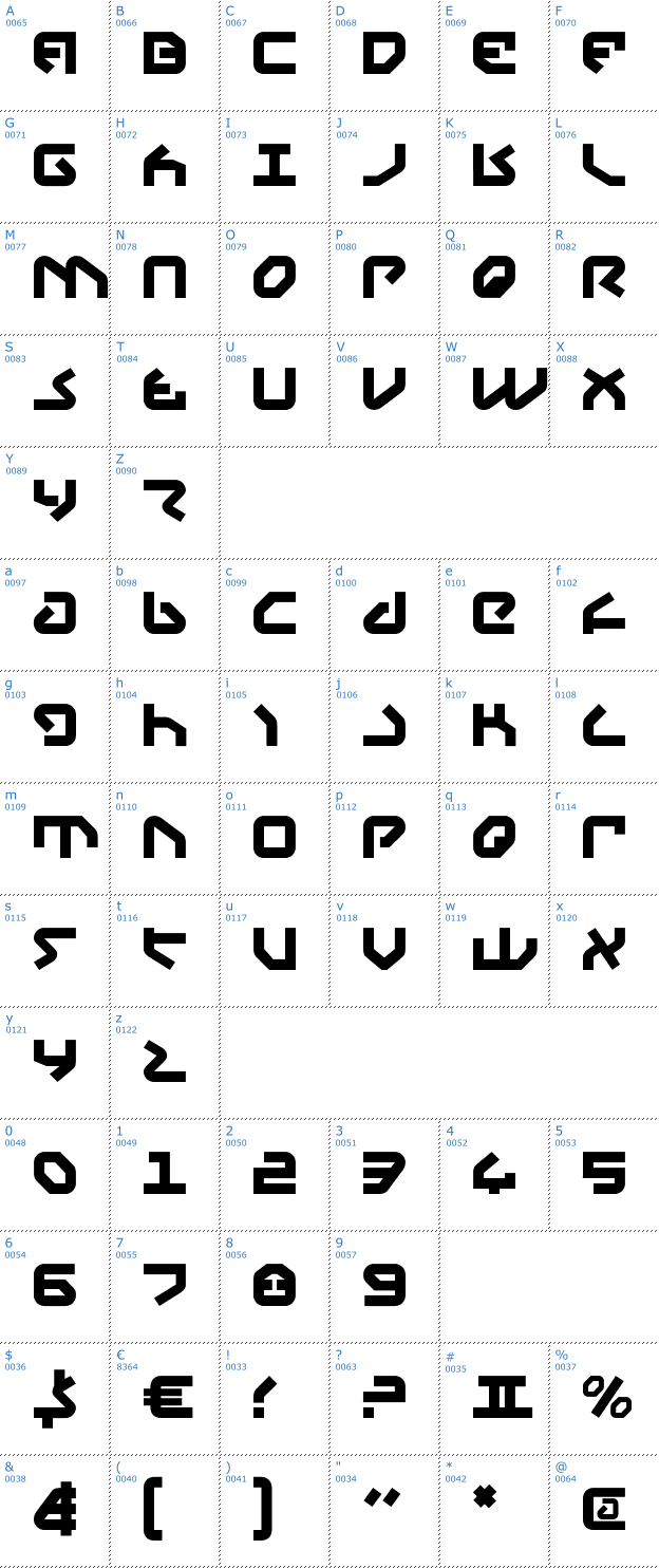 Schriftzeichen Yahren Font