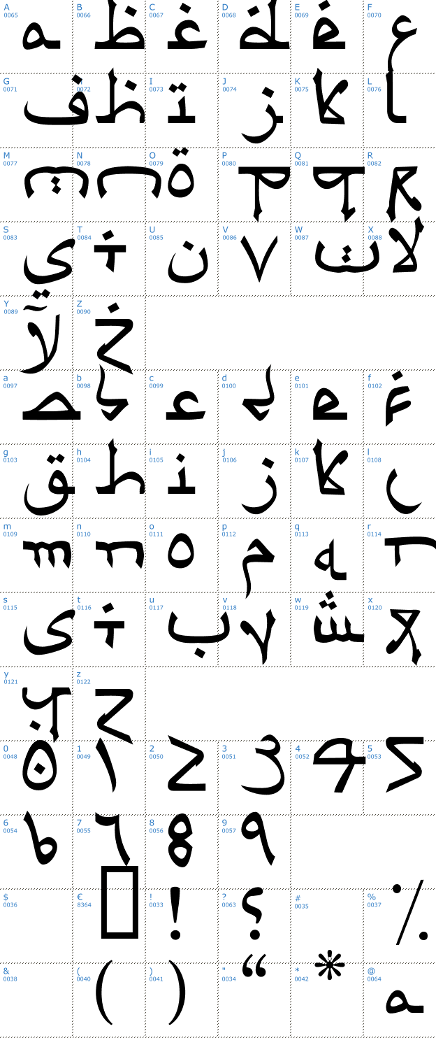 Schriftzeichen Psuedo Saudi Font