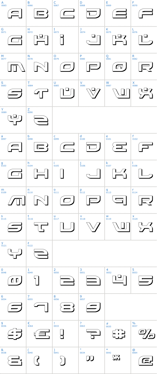 Schriftzeichen Battlefield Shadow Font
