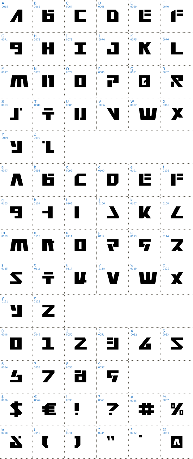 Schriftzeichen Falconhead Font