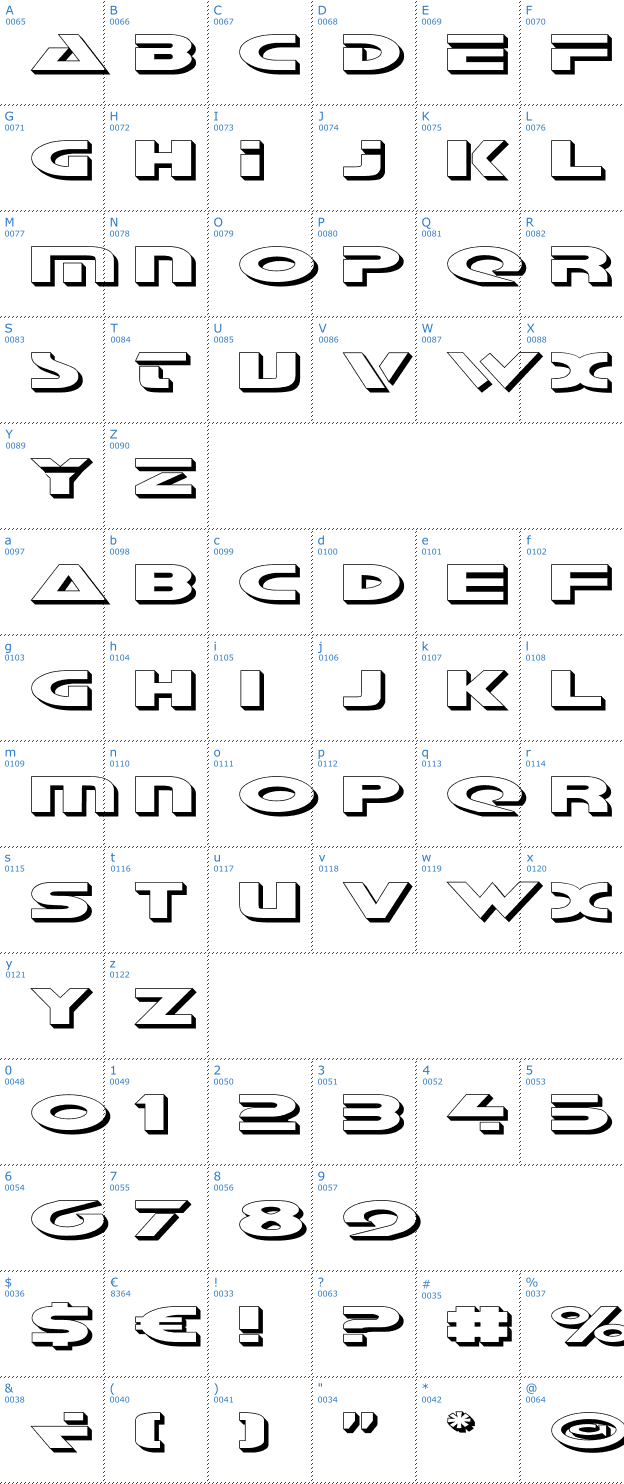 Schriftzeichen Galant Shadow Font