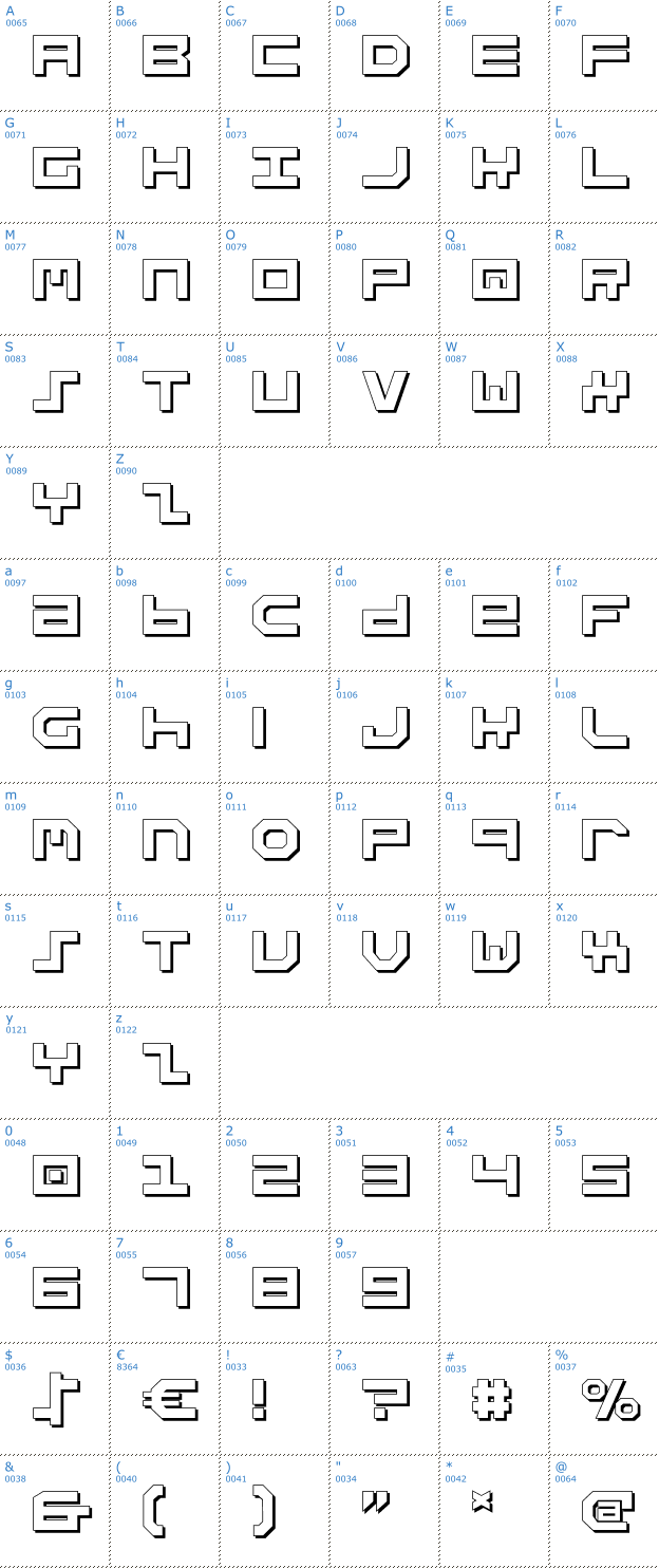 Schriftzeichen Stuntman Shadow Font