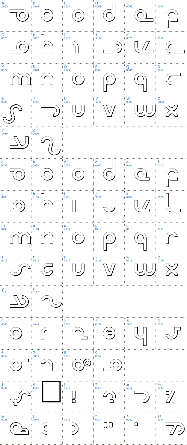 Schriftzeichen Masterdom Shadow Font