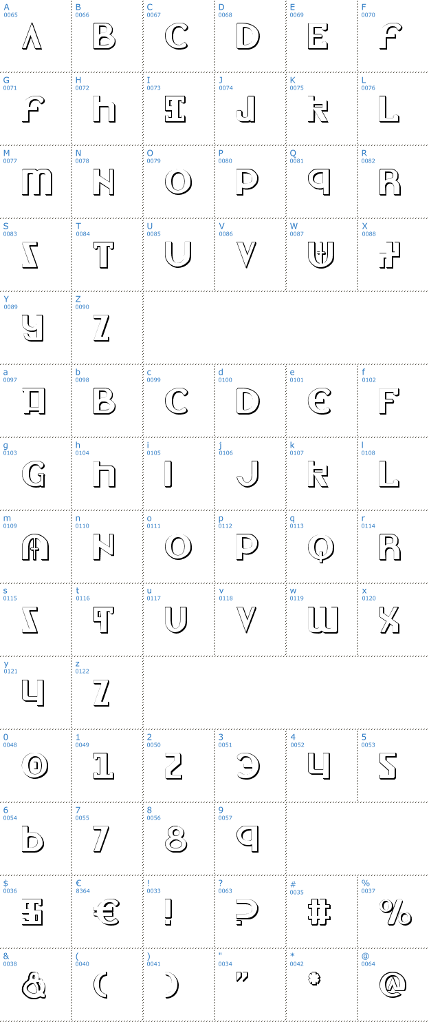 Schriftzeichen Lionheart Shadow Font