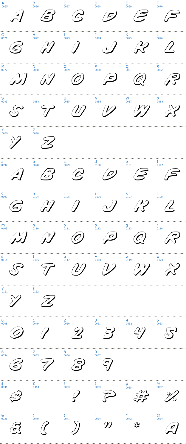 Schriftzeichen Vigilante Notes Shadow Font
