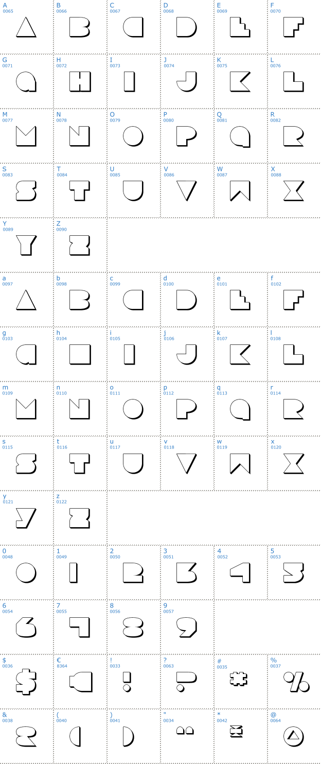 Schriftzeichen Disco Deck Shadow Font