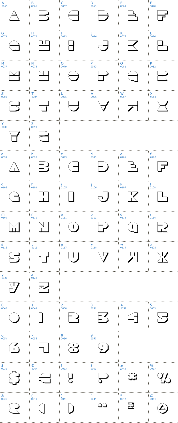 Schriftzeichen Disco Duck 3D Font