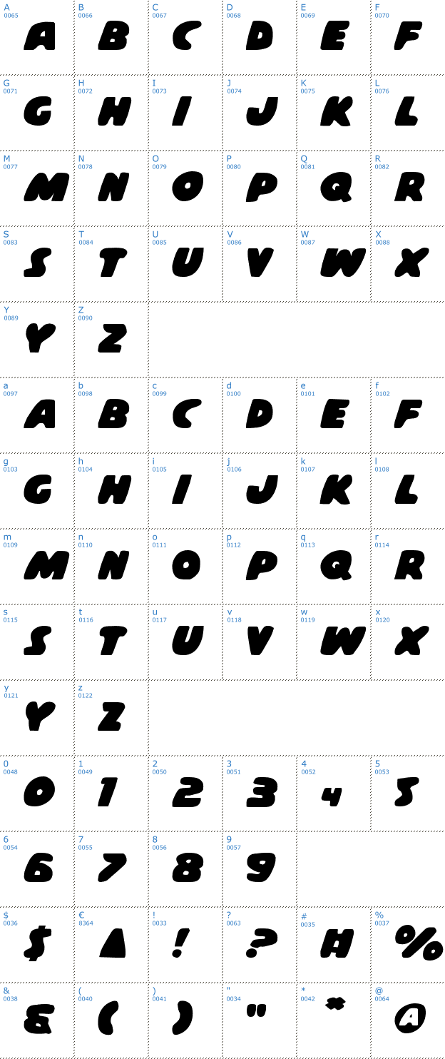 Schriftzeichen Casper Comics Solid Font