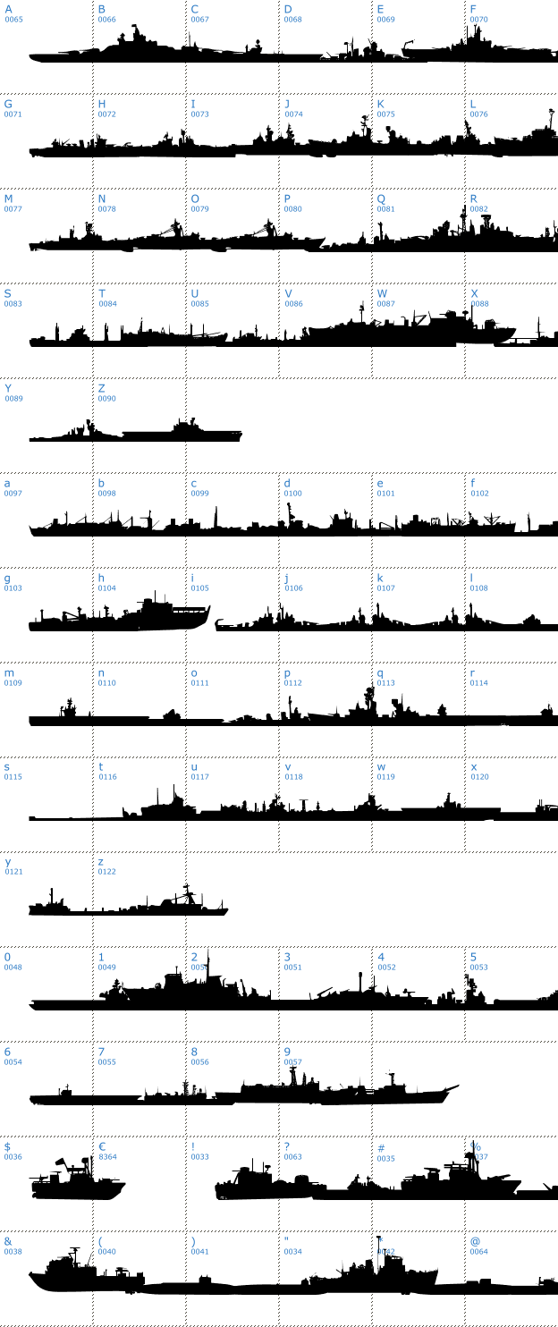 Schriftzeichen US Navy Font