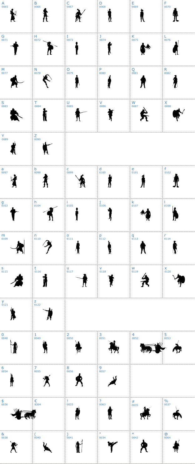 Schriftzeichen Time Warriors Font
