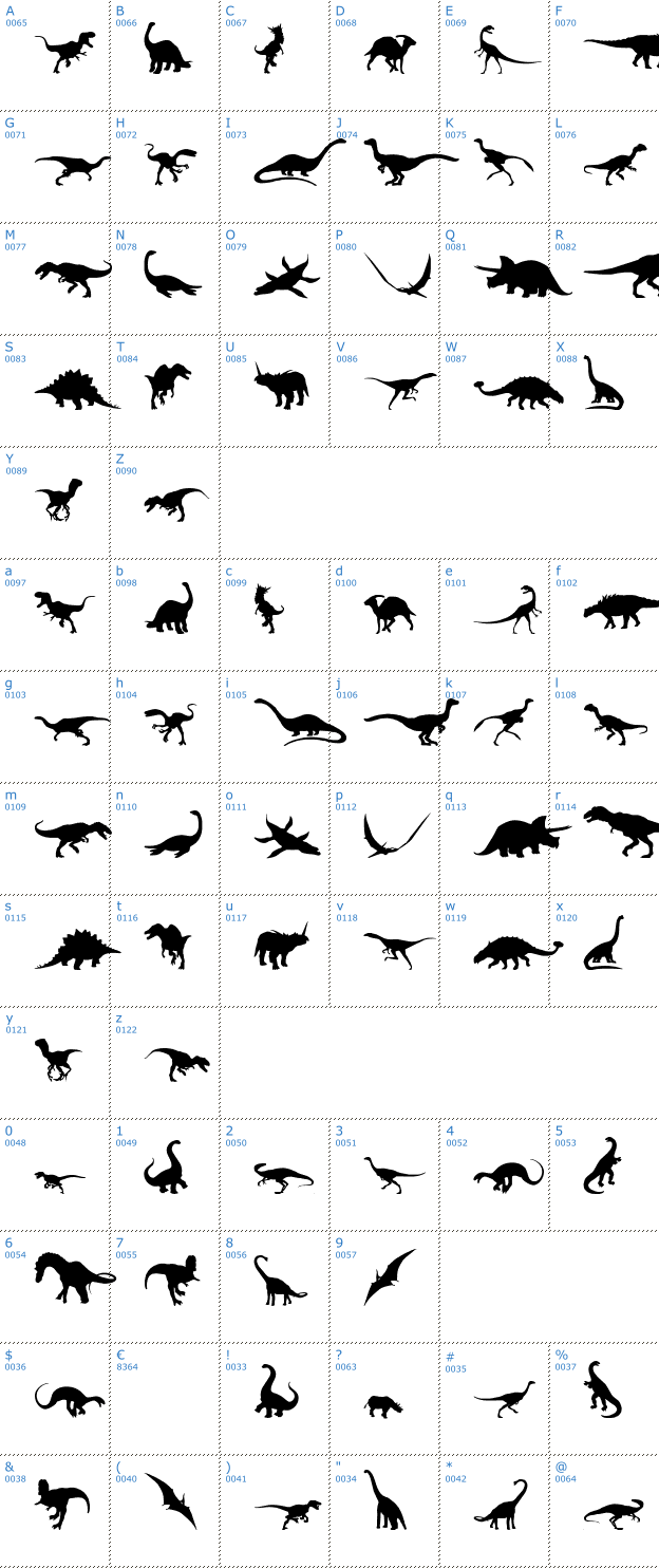 Schriftzeichen Ding-o-saurs Font